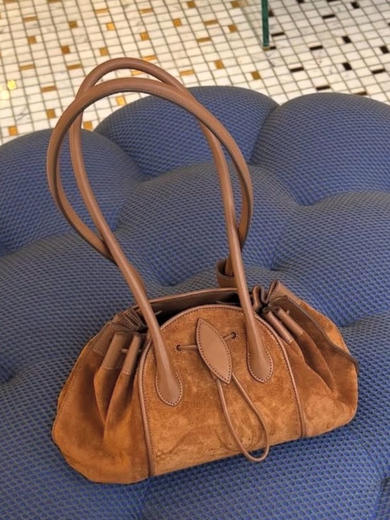 Marni Handbags - Marni Tulipea Brown Suede Drawstring Shoulder Bag